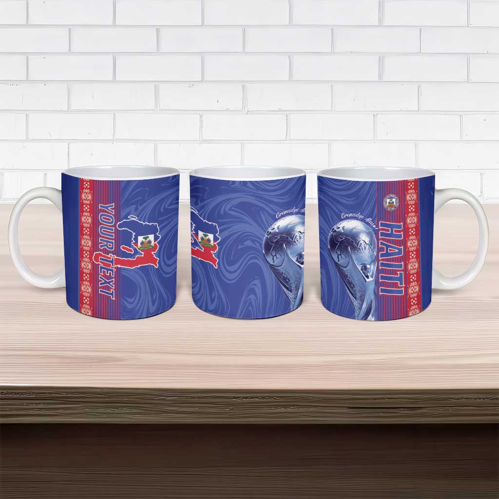 Custom Afro-Haiti Football Ceramic Mug 2026 Grenadye Alaso Blue Version - African Pride