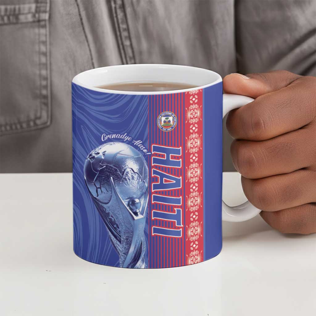 Custom Afro-Haiti Football Ceramic Mug 2026 Grenadye Alaso Blue Version - African Pride