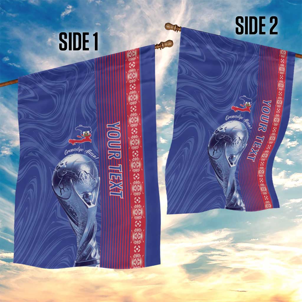 Custom Afro-Haiti Football Garden Flag 2026 Grenadye Alaso Blue Version - African Pride