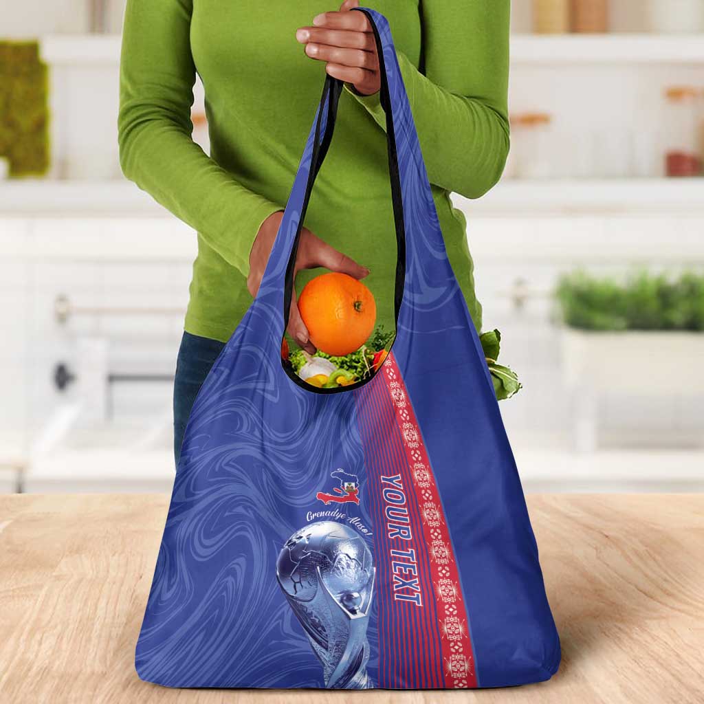 Custom Afro-Haiti Football Grocery Bag 2026 Grenadye Alaso Blue Version - African Pride
