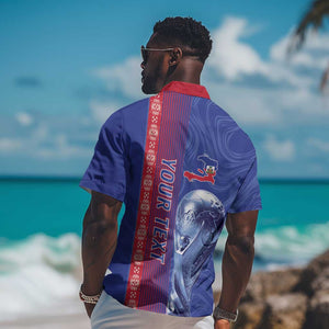 Custom Afro-Haiti Football Hawaiian Shirt 2026 Grenadye Alaso Blue Version LT14
