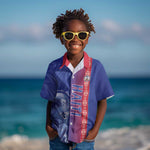 Custom Afro-Haiti Football Kid Hawaiian Shirt 2026 Grenadye Alaso Blue Version LT14
