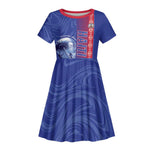 Custom Afro-Haiti Football Kid Short Sleeve Dress 2026 Grenadye Alaso Blue Version LT14