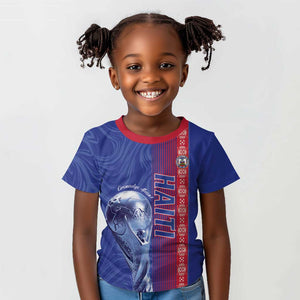 Custom Afro-Haiti Football Kid T shirt 2026 Grenadye Alaso Blue Version LT14