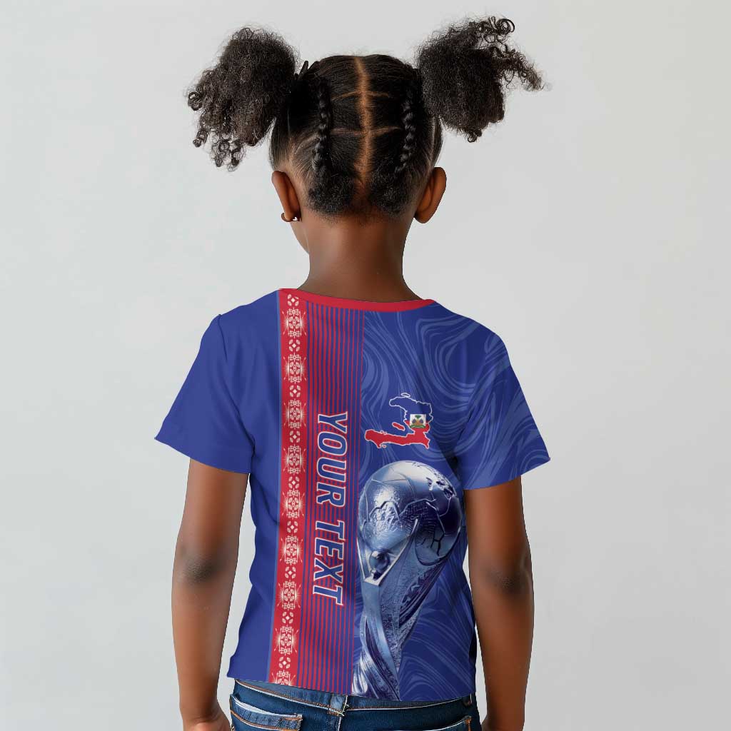 Custom Afro-Haiti Football Kid T shirt 2026 Grenadye Alaso Blue Version LT14