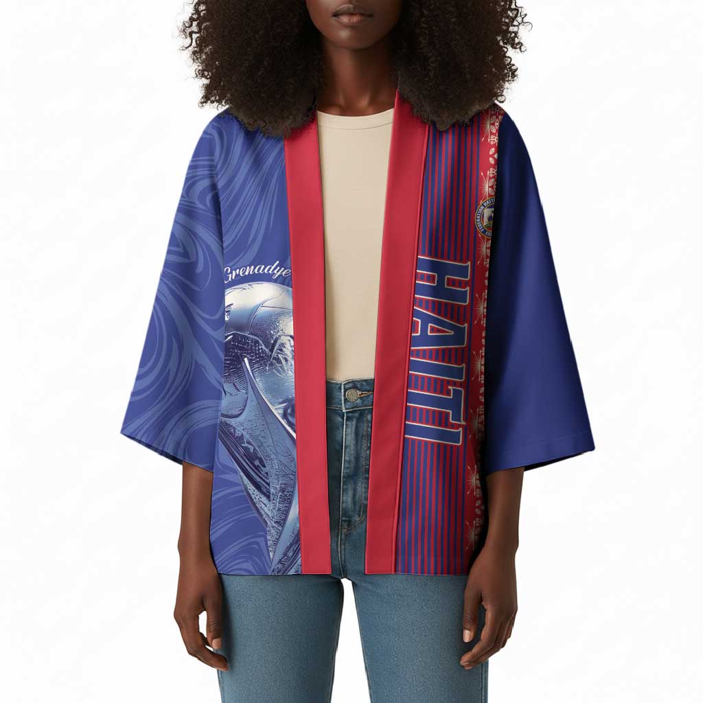 Custom Afro-Haiti Football Kimono 2026 Grenadye Alaso Blue Version - African Pride