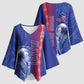 Custom Afro-Haiti Football Kimono Sleeve Blouse 2026 Grenadye Alaso Blue Version - African Pride