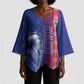 Custom Afro-Haiti Football Kimono Sleeve Blouse 2026 Grenadye Alaso Blue Version - African Pride