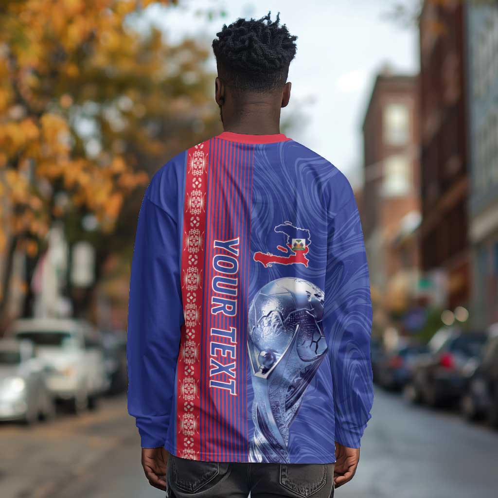 Custom Afro-Haiti Football Long Sleeve Shirt 2026 Grenadye Alaso Blue Version - African Pride