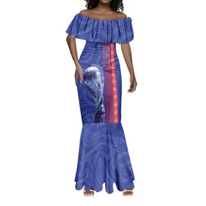 Custom Afro-Haiti Football Mermaid Dress 2026 Grenadye Alaso Blue Version LT14