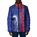 Custom Afro-Haiti Football Padded Jacket 2026 Grenadye Alaso Blue Version - African Pride