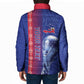 Custom Afro-Haiti Football Padded Jacket 2026 Grenadye Alaso Blue Version - African Pride