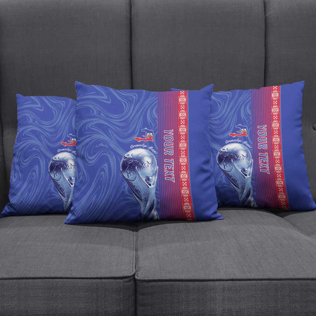 Custom Afro-Haiti Football Pillow Cover 2026 Grenadye Alaso Blue Version - African Pride