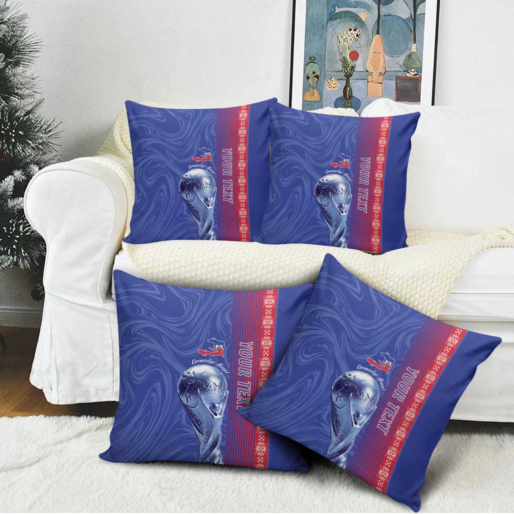 Custom Afro-Haiti Football Pillow Cover 2026 Grenadye Alaso Blue Version - African Pride