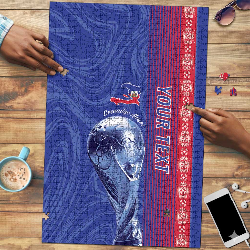 Custom Afro-Haiti Football Puzzle 2026 Grenadye Alaso Blue Version - African Pride