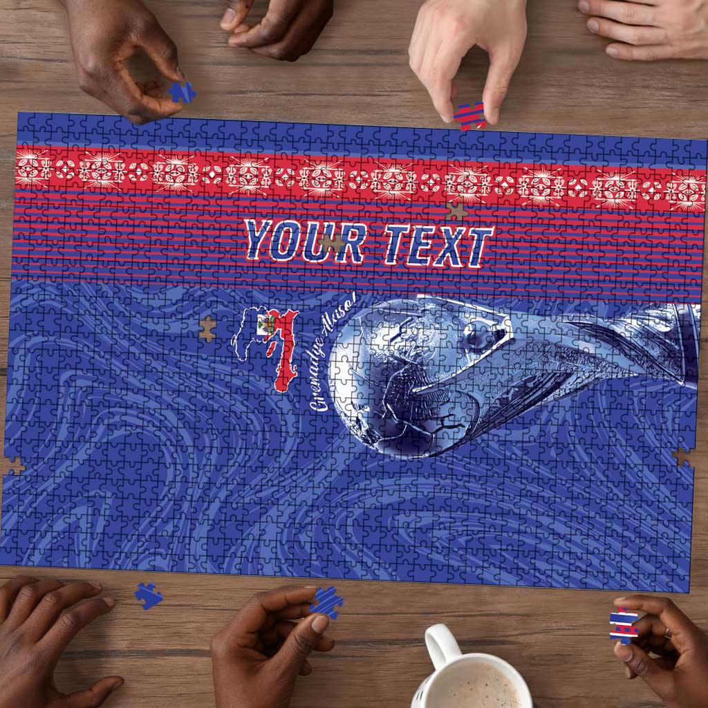 Custom Afro-Haiti Football Puzzle 2026 Grenadye Alaso Blue Version - African Pride