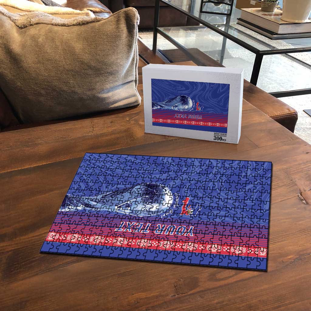 Custom Afro-Haiti Football Puzzle 2026 Grenadye Alaso Blue Version - African Pride