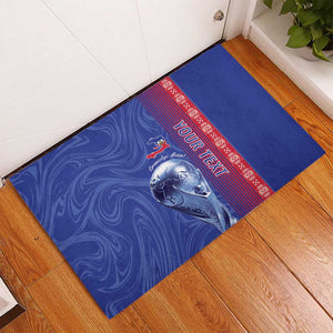 Custom Afro-Haiti Football Rubber Doormat 2026 Grenadye Alaso Blue Version - African Pride