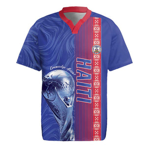 Custom Afro-Haiti Football Rugby Jersey 2026 Grenadye Alaso Blue Version LT14