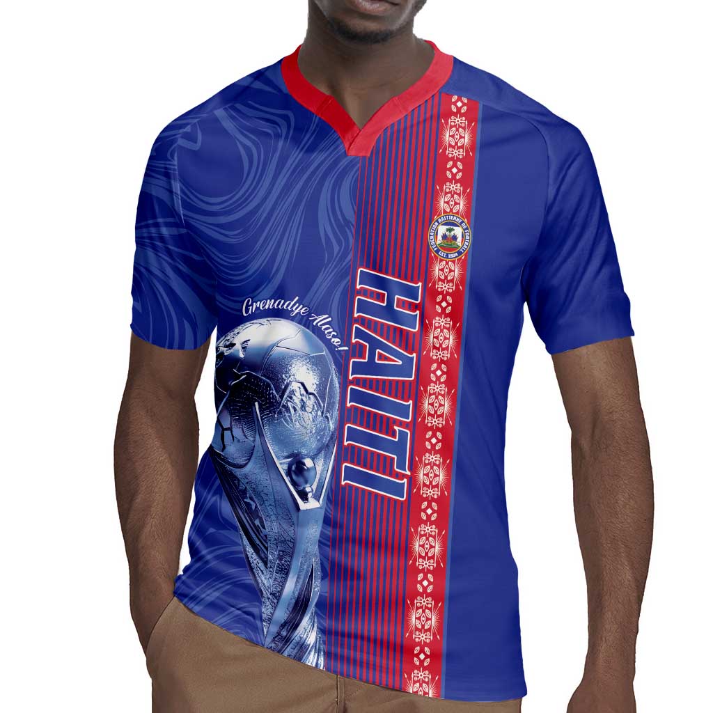 Custom Afro-Haiti Football Rugby Jersey 2026 Grenadye Alaso Blue Version LT14