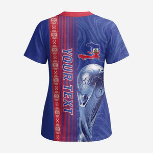 Custom Afro-Haiti Football Scrub Top 2026 Grenadye Alaso Blue Version - African Pride