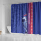 Custom Afro-Haiti Football Shower Curtain 2026 Grenadye Alaso Blue Version - African Pride