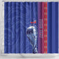 Custom Afro-Haiti Football Shower Curtain 2026 Grenadye Alaso Blue Version - African Pride