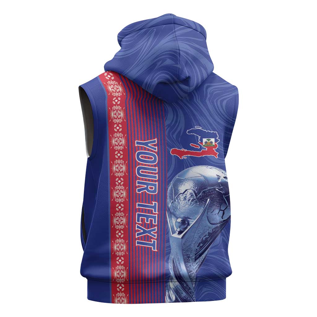 Custom Afro-Haiti Football Sleeveless Hoodie 2026 Grenadye Alaso Blue Version - African Pride