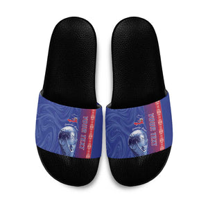 Custom Afro-Haiti Football Slide Sandals 2026 Grenadye Alaso Blue Version - African Pride