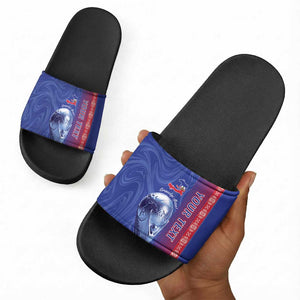 Custom Afro-Haiti Football Slide Sandals 2026 Grenadye Alaso Blue Version - African Pride