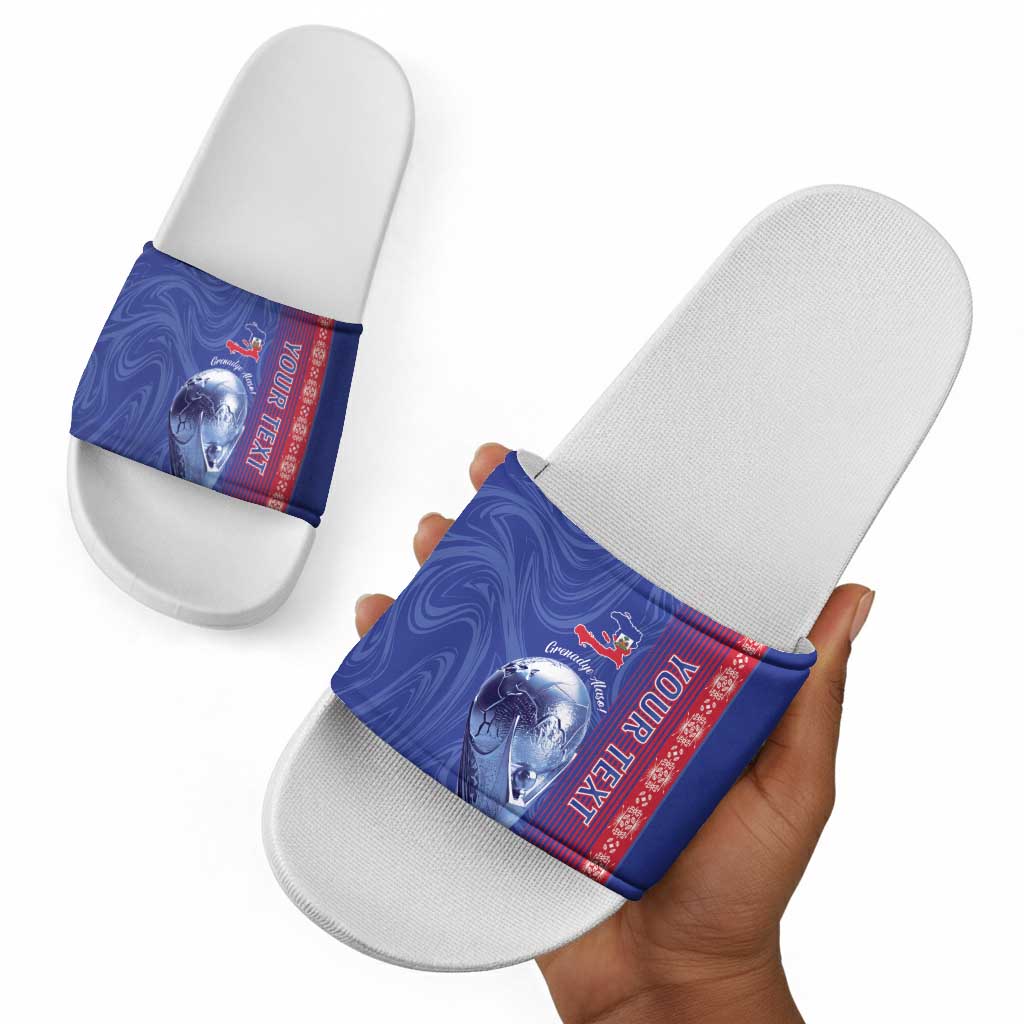 Custom Afro-Haiti Football Slide Sandals 2026 Grenadye Alaso Blue Version - African Pride