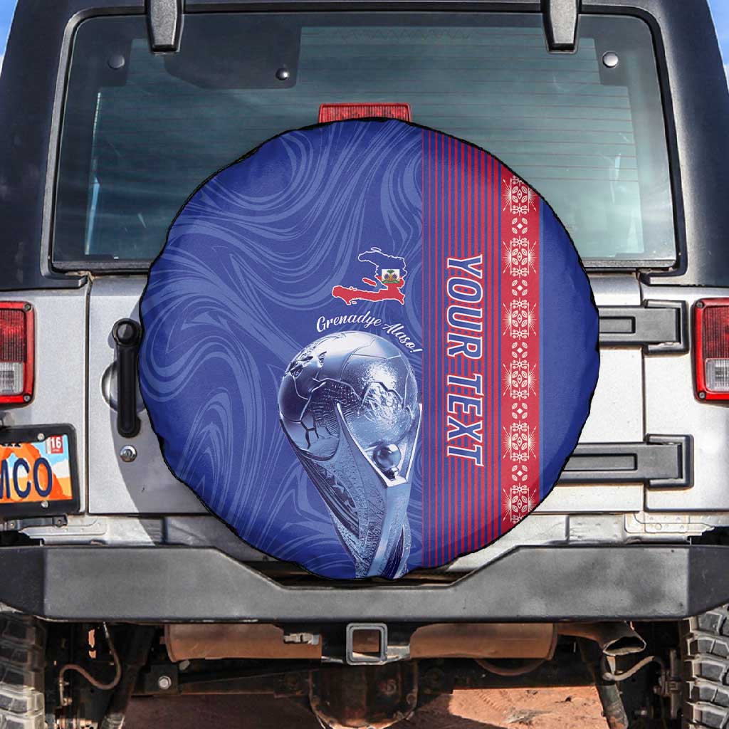 Custom Afro-Haiti Football Spare Tire Cover 2026 Grenadye Alaso Blue Version - African Pride