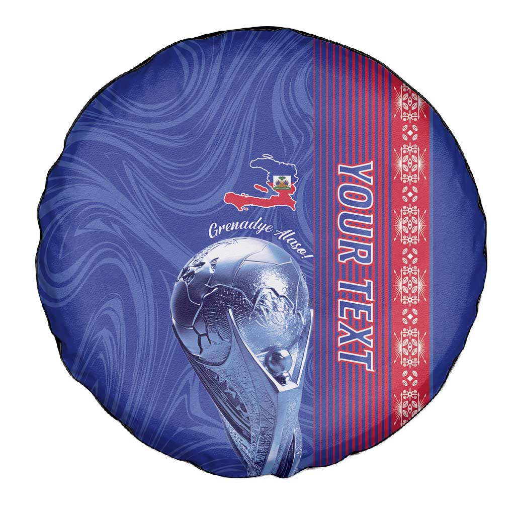 Custom Afro-Haiti Football Spare Tire Cover 2026 Grenadye Alaso Blue Version - African Pride