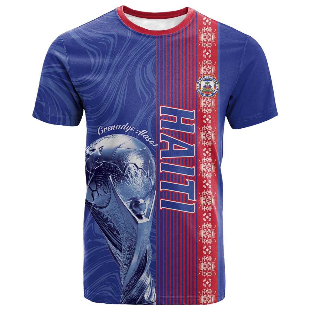 Custom Afro-Haiti Football T shirt 2026 Grenadye Alaso Blue Version LT14