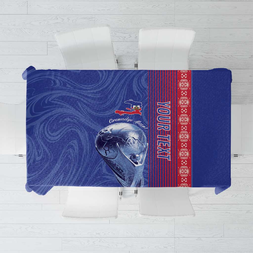 Custom Afro-Haiti Football Tablecloth 2026 Grenadye Alaso Blue Version - African Pride