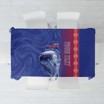Custom Afro-Haiti Football Tablecloth 2026 Grenadye Alaso Blue Version - African Pride
