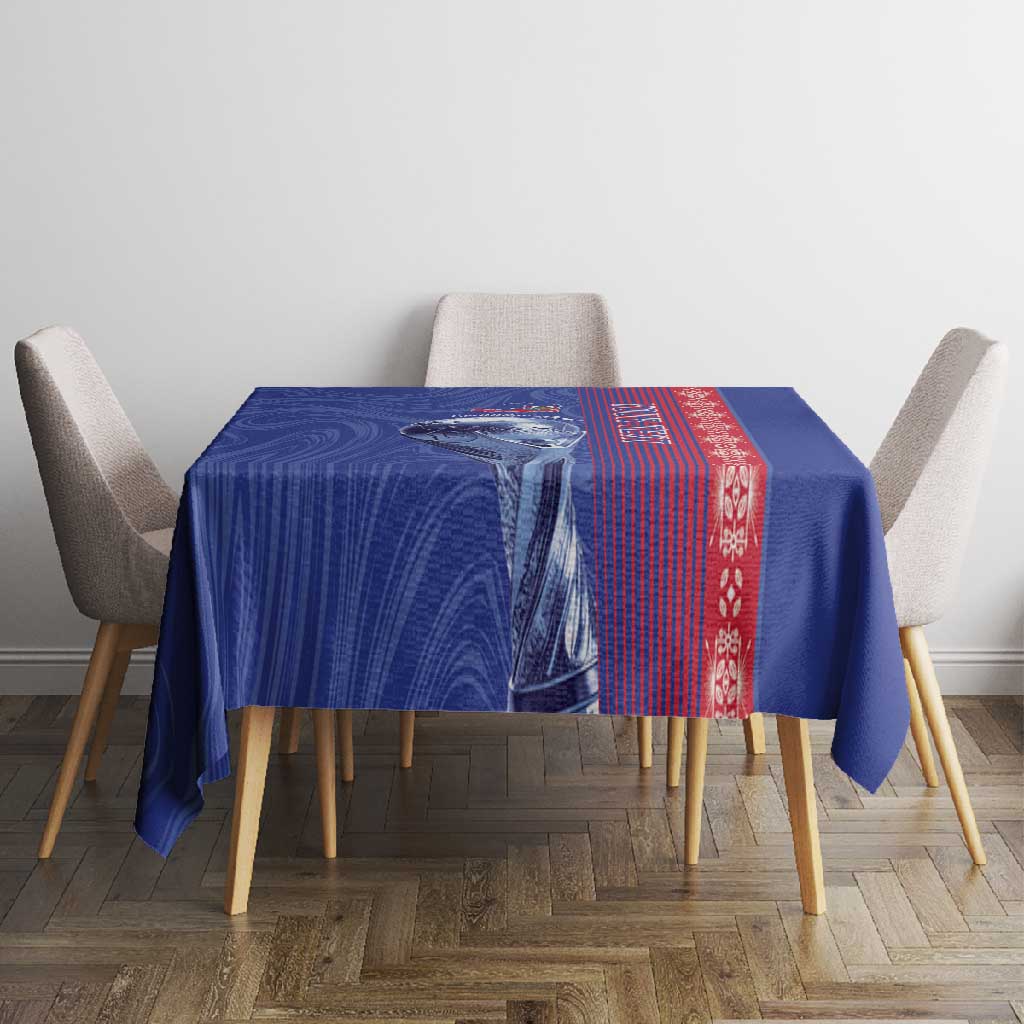 Custom Afro-Haiti Football Tablecloth 2026 Grenadye Alaso Blue Version - African Pride