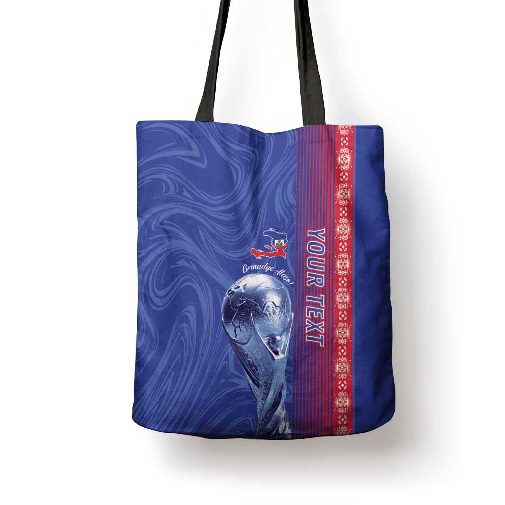 Custom Afro-Haiti Football Tote Bag 2026 Grenadye Alaso Blue Version - African Pride