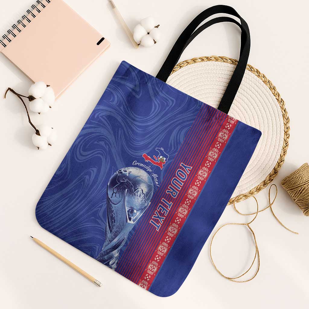 Custom Afro-Haiti Football Tote Bag 2026 Grenadye Alaso Blue Version - African Pride