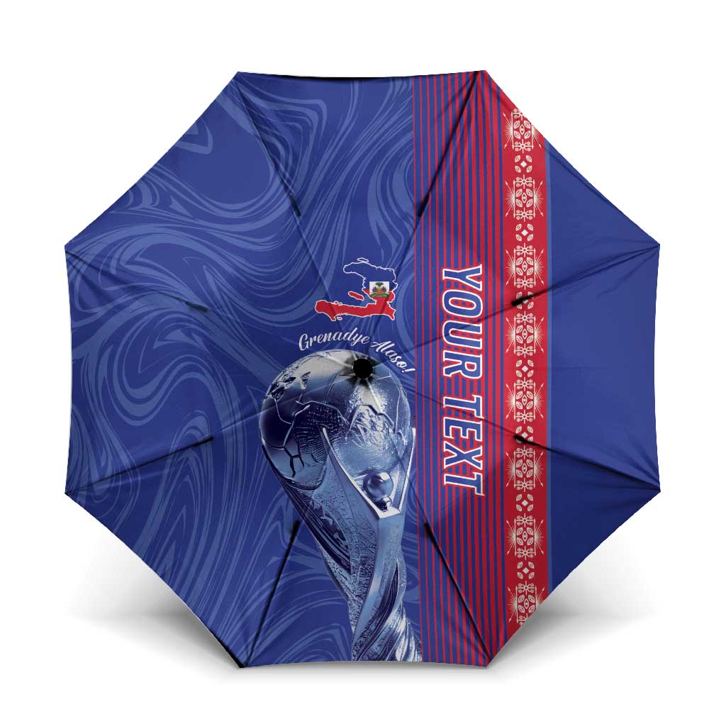 Custom Afro-Haiti Football Umbrella 2026 Grenadye Alaso Blue Version - African Pride