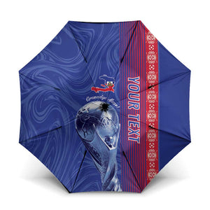 Custom Afro-Haiti Football Umbrella 2026 Grenadye Alaso Blue Version - African Pride