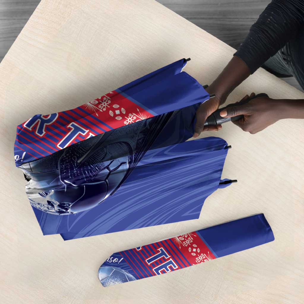 Custom Afro-Haiti Football Umbrella 2026 Grenadye Alaso Blue Version - African Pride