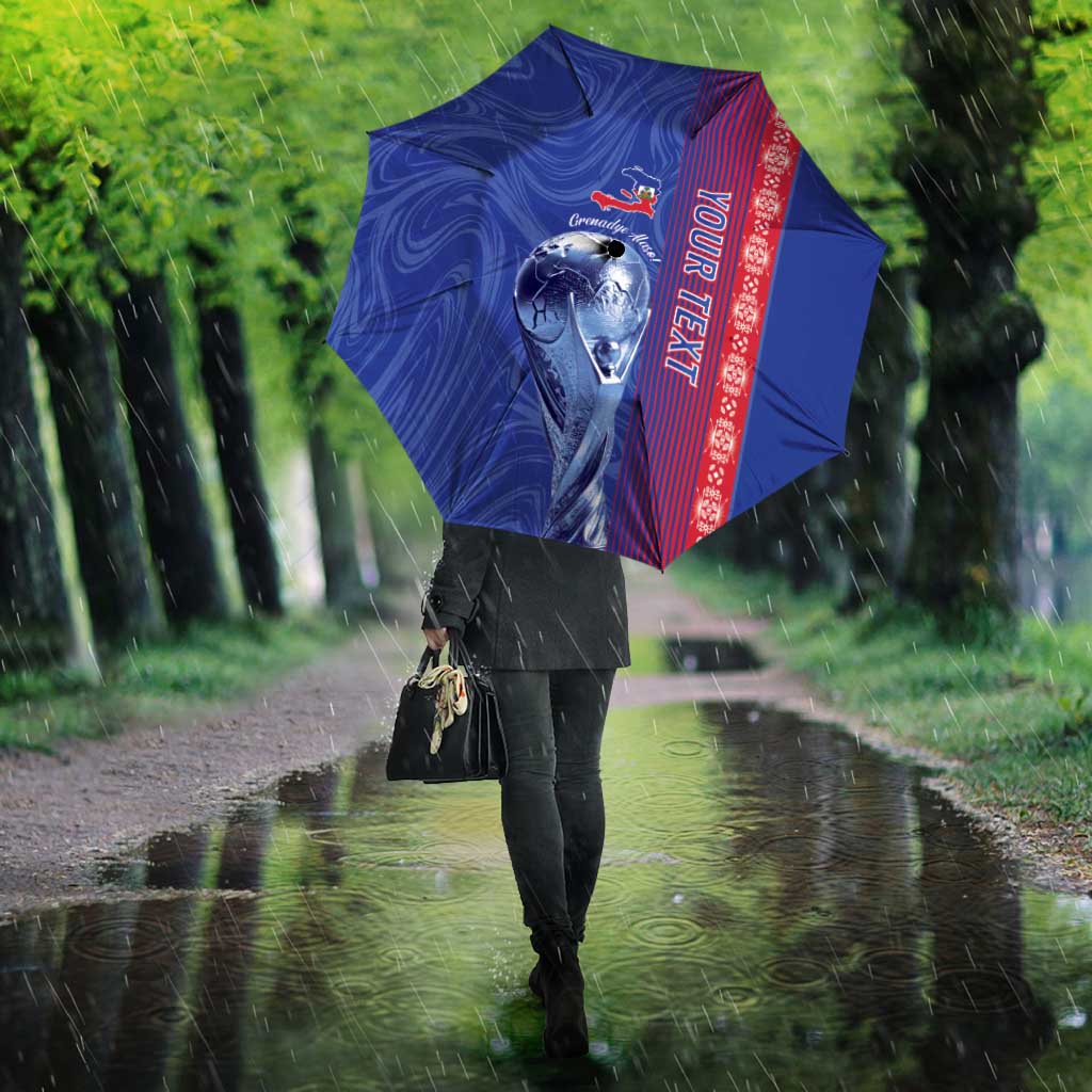 Custom Afro-Haiti Football Umbrella 2026 Grenadye Alaso Blue Version - African Pride