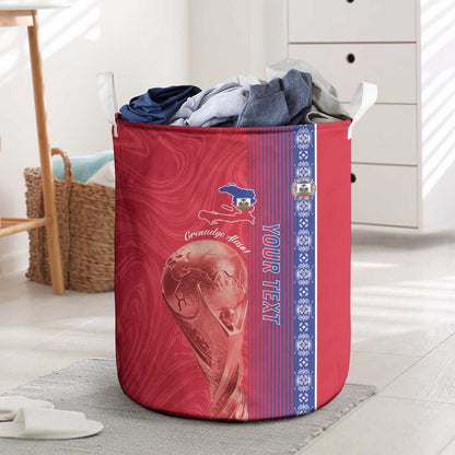 Custom Afro-Haiti Football Laundry Basket 2026 Grenadye Alaso Red Version - African Pride