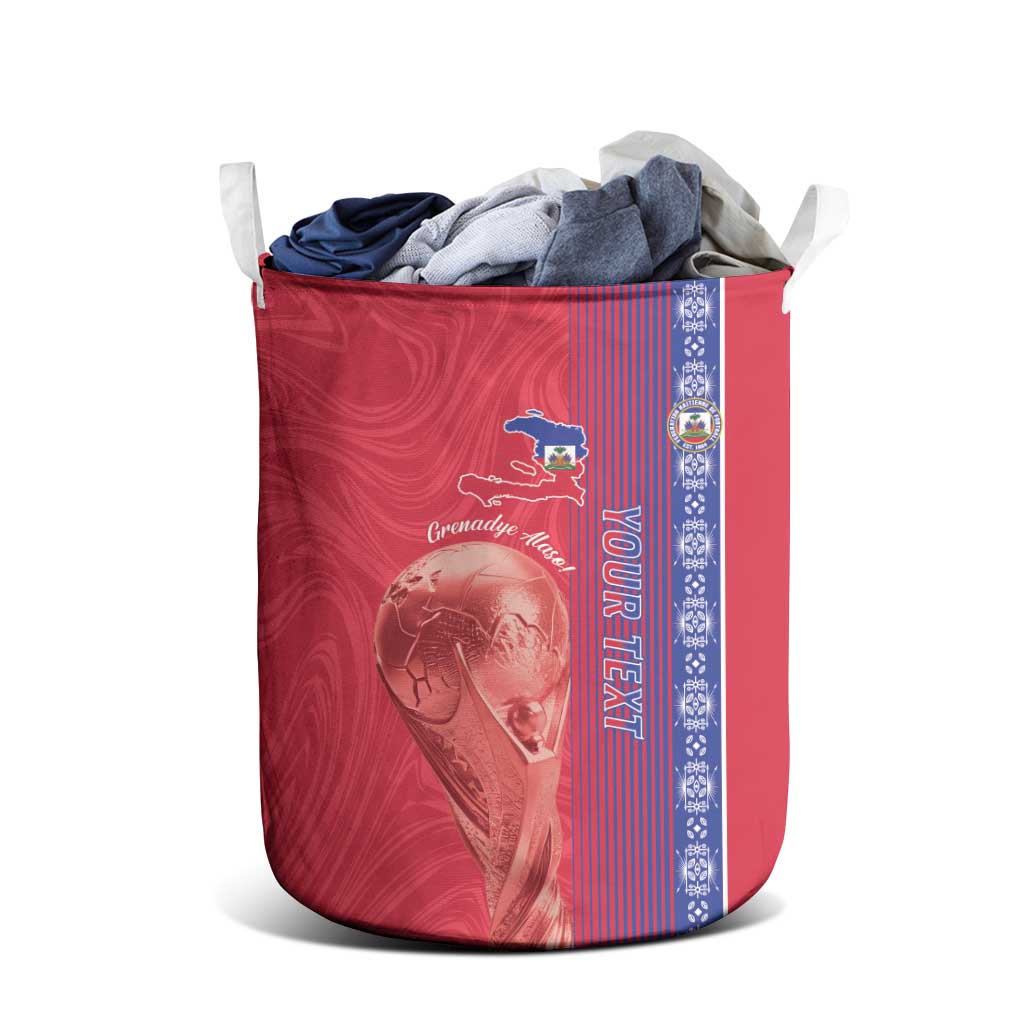 Custom Afro-Haiti Football Laundry Basket 2026 Grenadye Alaso Red Version - African Pride