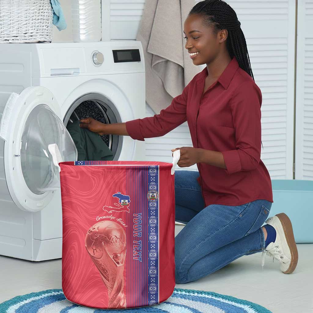 Custom Afro-Haiti Football Laundry Basket 2026 Grenadye Alaso Red Version - African Pride