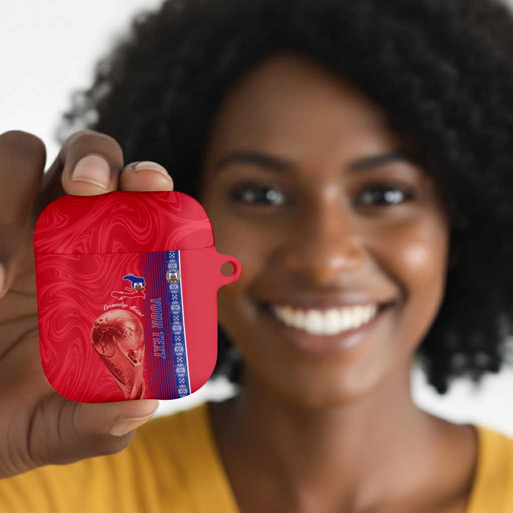 Custom Afro-Haiti Football AirPods Case 2026 Grenadye Alaso Red Version - African Pride