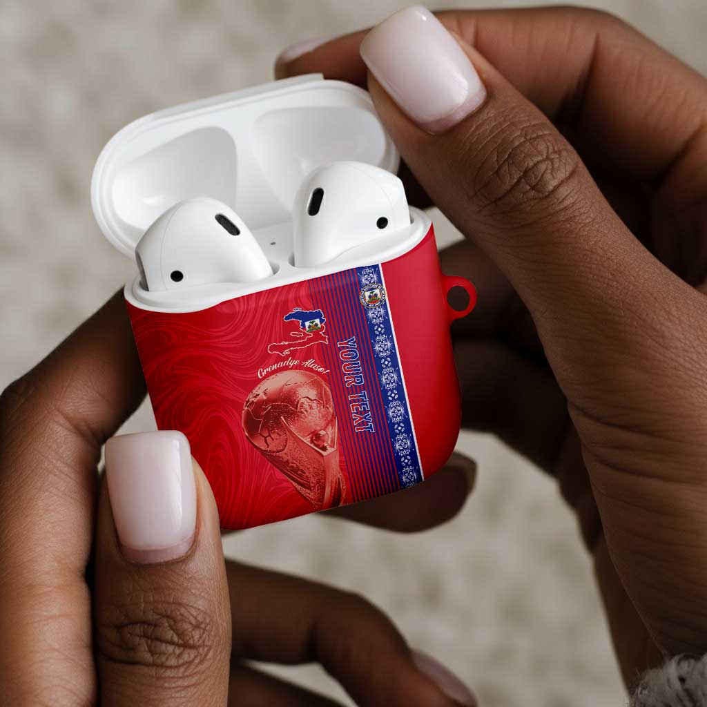 Custom Afro-Haiti Football AirPods Case 2026 Grenadye Alaso Red Version - African Pride