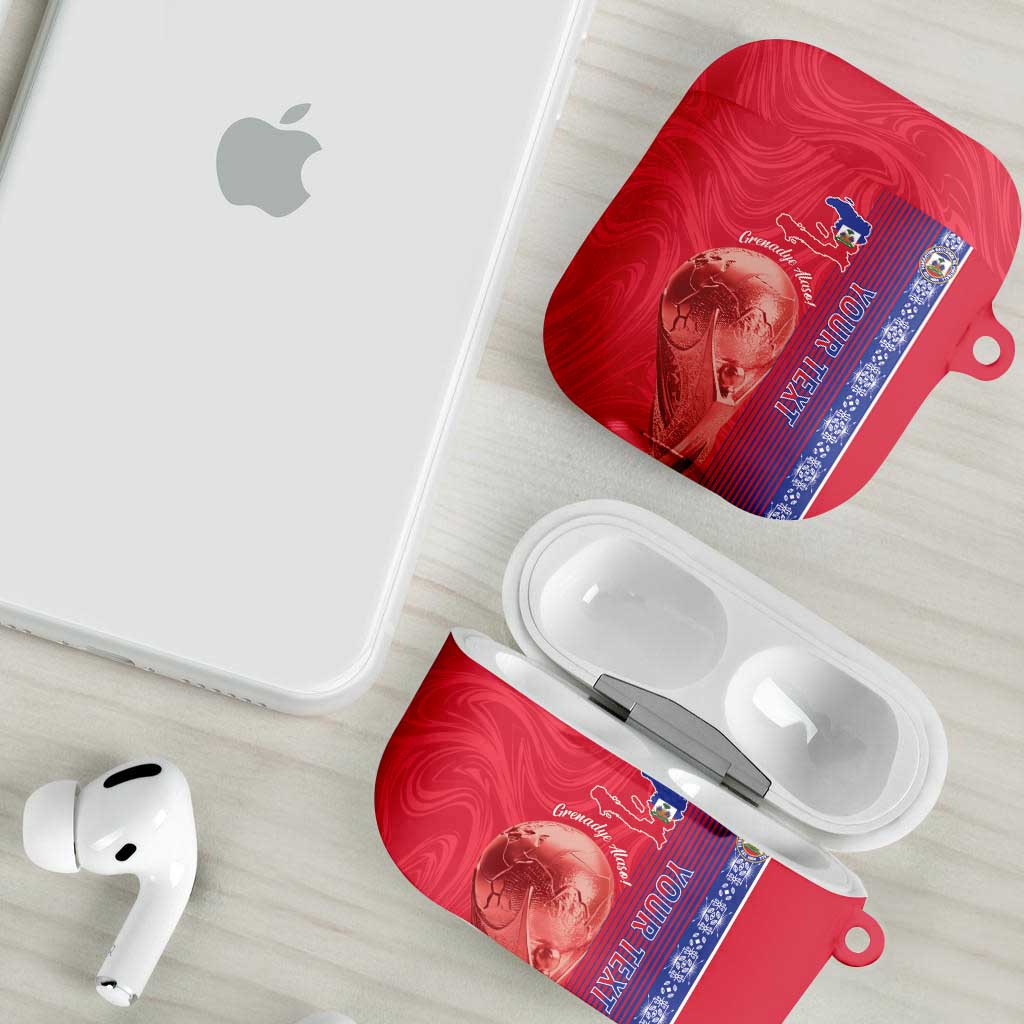 Custom Afro-Haiti Football AirPods Case 2026 Grenadye Alaso Red Version - African Pride
