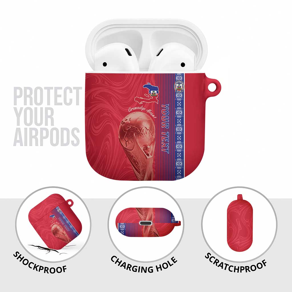 Custom Afro-Haiti Football AirPods Case 2026 Grenadye Alaso Red Version - African Pride